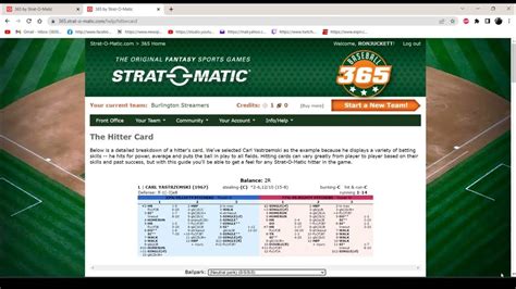 strat o matic 365 baseball.